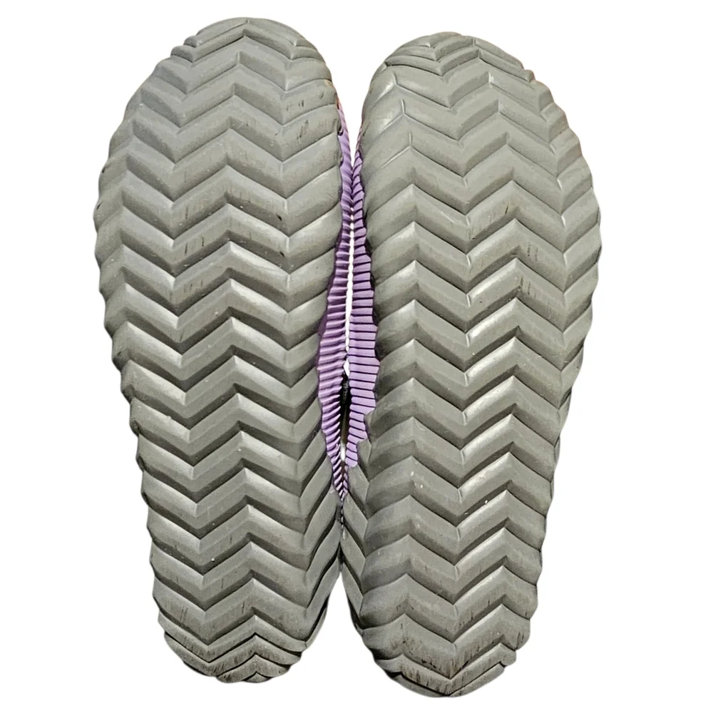 Sorel Girls Waterproof Rain Winter Snow Duck Boots In Tan Lavender & Silver 4